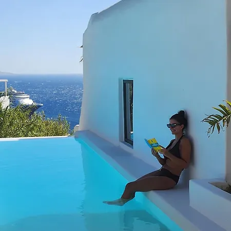 Elli Tropical Luxury Sunset-infinity Pool- Sea Side-near Center Parking Mykonos Town